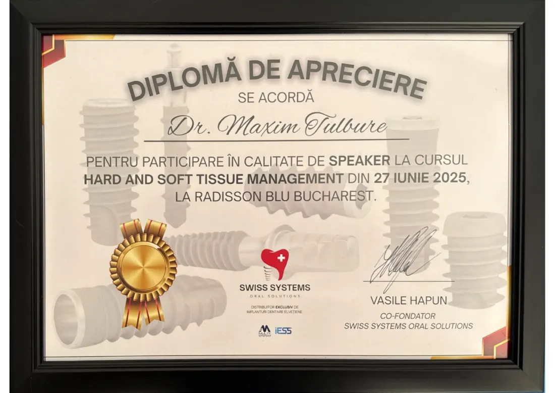 Speaker la Hard and Soft Tissue Management, Radisson Blu București