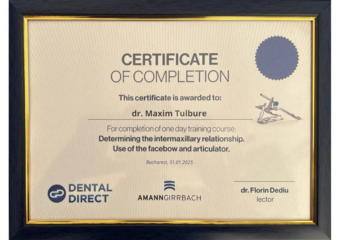 Determinarea relației intermaxilare: facebow și articulator (AmannGirrbach)