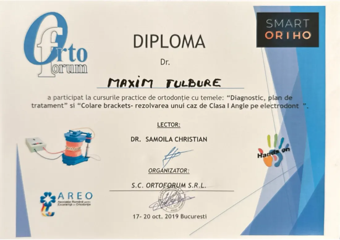 Curs practic de ortodonție (OrtoForum / AREO, București)