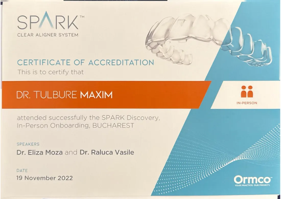 Acreditare SPARK Clear Aligner System (Ormco)